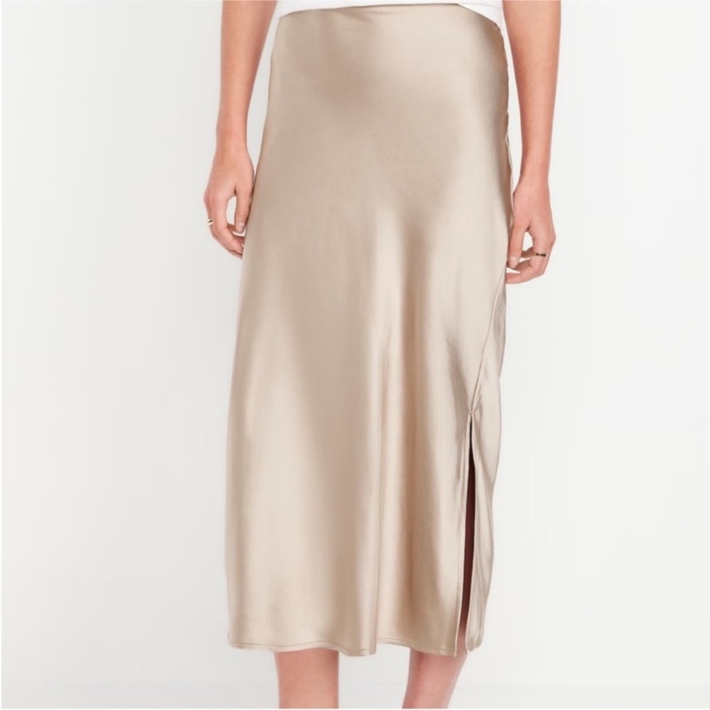 Old Navy Satin Midi Skirt with slit